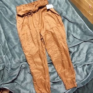 NWT Brown/ Orange Paperbag Pants